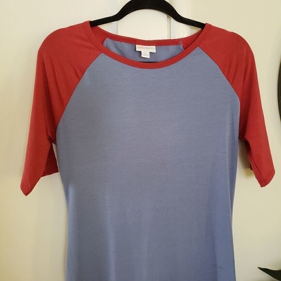 LuLaRoe Baseball Shirt Dress with Contrast Color - Picture 6 of 8